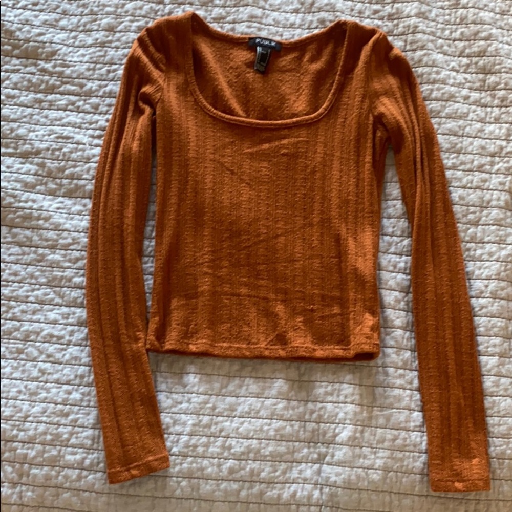 Burnt-Orange Crop Sweater